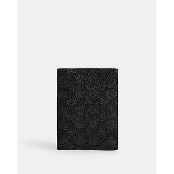 NWT Coach Passport Case Case In Signature Canvas CW170 Gunmetal/Charcoal/Black - Picture 5 of 6